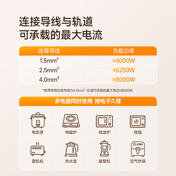 狮盾明装轨道插座 可移动餐边柜电力滑轨轨道开关插座  氛围灯款 60厘米+3个五孔 肤感黑