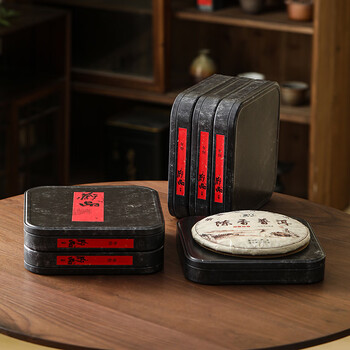 茶艺贵族优选马口铁镀锡普洱茶收纳盒单个装防尘防潮茶叶密封存储白茶饼盒