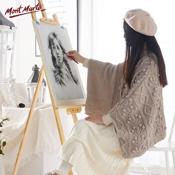 蒙玛特（Mont Marte）（MontMarte）画架172m画板画架美术素描折叠木质套装初学者绘画架子12色手指画VXD172HJS美育工具