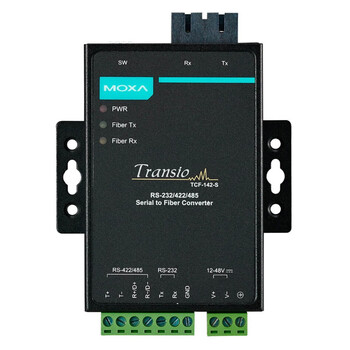 MOXA TCF-142-S-SC  工业级RS-232/422/485 转光纤转换器 单模SC