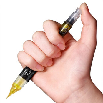 派通（Pentel ）双色闪光科学毛笔 美术绘画书法软毛笔XGFH-DFX 闪光橙