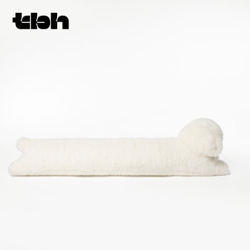 野兽派家居（tbh）微笑樱花比熊犬条形抱枕靠垫客厅办公室抱枕沙发腰枕床头靠枕礼物