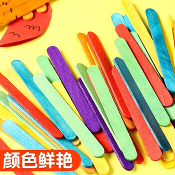 佳茉雪糕棒幼儿园手工儿童手工diy制作材料100支原木色开学季木棍冰棒棍木片木板材料