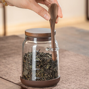 格娜斯玻璃茶叶罐透明密封罐家用高档储存茶叶收纳罐咖啡豆粉白糖储物瓶
