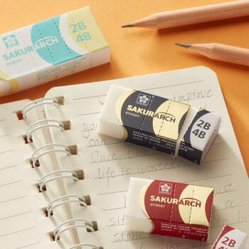 樱花（SAKURA）日本 2B4B橡皮擦 中号 薄荷绿 学生考试专用素描绘画 学生少屑无痕干净