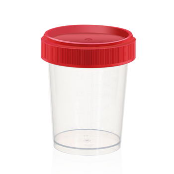 世泰 尿杯无菌采样杯一次性螺口带盖带刻度独立装大便杯标本杯塑料 【无菌装】60mL100个/袋