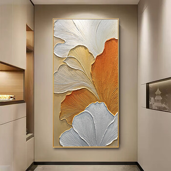油彩画　【花】　抽象 Amazon.com: Ecqizer 玄关手绘油画立体花卉抽象厚画客厅大幅装饰