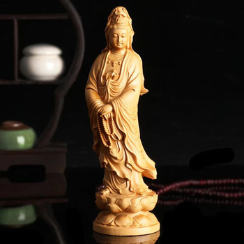 觀音木雕 Amazon｜海宇工芸(kaiu art) 木彫り仏像 小仏-向源寺形【十一面