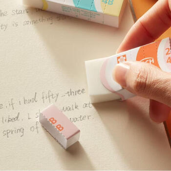 樱花（SAKURA）日本 2B4B橡皮擦 中号 薄荷绿 学生考试专用素描绘画 学生少屑无痕干净