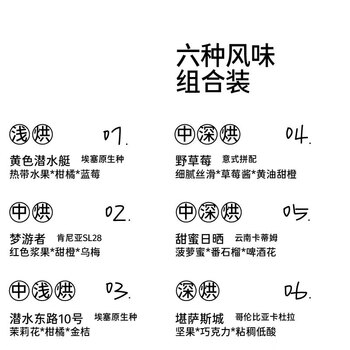 治光师 挂耳咖啡 6种风味真氮气保鲜 手冲美式挂耳黑咖啡粉10gX24片