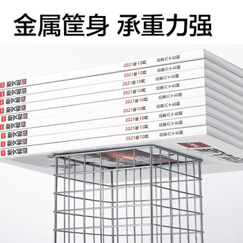 得力（deli）加厚金属铁线收纳篮 桌面书立架 卧室储物篮置物筐 宿舍床头收纳盒/架 PJ107银