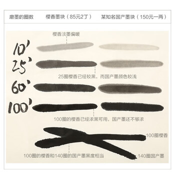 漢墨 进口樱香墨运堂墨块墨条 2丁型矿物油烟墨锭 文房四宝书法作品用墨块