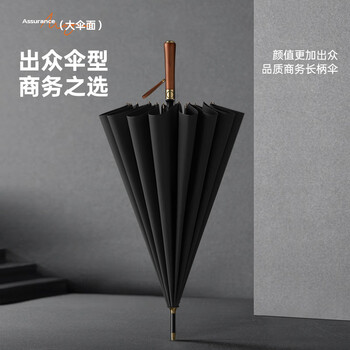 美度（MAYDU）自动长柄雨伞超大号加固加厚结实抗风伞男士商务伞16K M8001黑