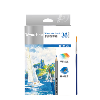 得力（deli）36色丹途水溶性彩铅绘图画画美术专业手绘涂色绘画女孩儿童RK101-36彩笔