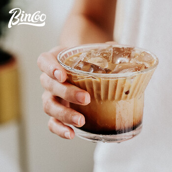 Bincoo美式咖啡杯玻璃杯咖啡dirty竖纹下午茶夏天冰美式手冲杯