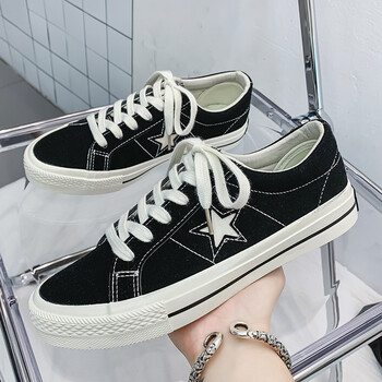 allstar匡威男鞋五角星星帆布鞋官网夏季滑板鞋男女同款黑色35