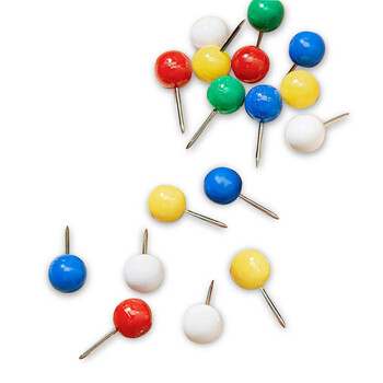 优必利 彩色球形钉 海报告示钉 照片墙珍珠钉 地球钉 100枚/盒 4356