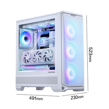 追风者（PHANTEKS）G400A白色台式ATX主板电脑玻璃侧透水冷风扇机箱(140积木扇*4/网孔面板/360水冷位/5090)