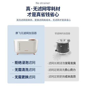 摩飞电器（Morphyrichards）无雾加湿器卧室婴儿用大容量家用热蒸发式办公室桌面落地静柔音空气加湿器 MR2081+消毒液一瓶