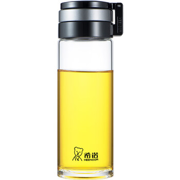 希诺（heenoor）单层玻璃杯大容量便携提环运动水杯过滤泡茶杯子XN-6076 695mL