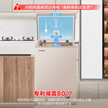 容声（Ronshen）100L单温家用冰柜-36℃速冻减霜80%一级能效节能净味冷柜BD/BC-100ZMSM