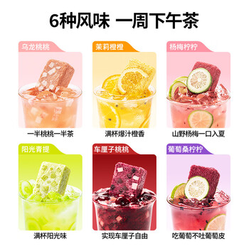 水獭吨吨 彩虹盒冻干水果茶金桔橙橙多口味柠檬茶15g*6送礼冷泡每日鲜果茶
