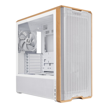 LIANLI联力L217 中塔式台式电竞游戏机箱 白色 标配5把风扇/支持EATX主板/木艺机箱/双开关