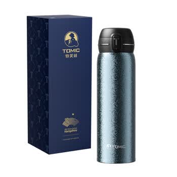 特美刻（TOMIC）纯钛保温杯内外纯钛 弹盖 水杯 500ml 节日礼物 送礼宝石蓝