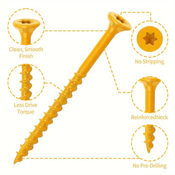 永利尚 自钻自攻甲板螺丝 防锈黄色梅花槽 盒装100个
