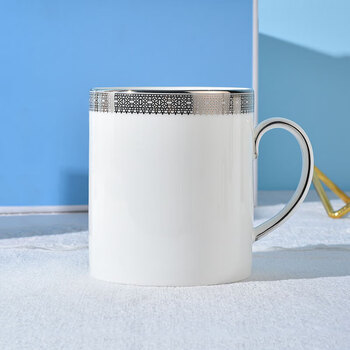 Wedgwood威基伍德王薇薇白金蕾丝马克杯450ml