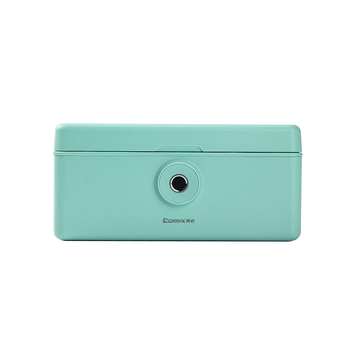 齐心（COMIX）首饰盒收纳盒高档精致耳环项链戒指储物盒带锁双层黄金指纹首饰盒 DS-823 浅绿色