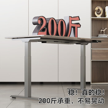 乐歌电动升降桌电脑桌站立办公学习桌 E3/1.8m 实木黑胡桃木色套装
