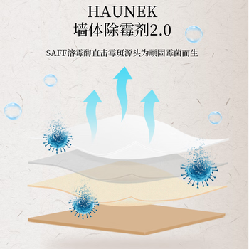 HAUNEK墙体除霉剂 白墙面发霉去霉清洁喷雾 瓷砖浴室木材去霉斑清除霉菌