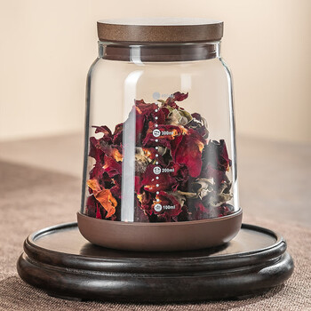 格娜斯玻璃茶叶罐透明密封罐家用高档储存茶叶收纳罐咖啡豆粉白糖储物瓶