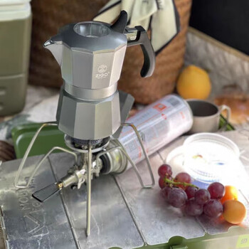 Zigo双阀摩卡壶意式手冲壶咖啡机冷萃咖啡壶  【玄铁灰】