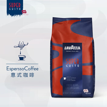拉瓦萨（LAVAZZA）意大利进口意式醇品Super Gusto咖啡豆UTZ认证 意式醇品咖啡豆1kg