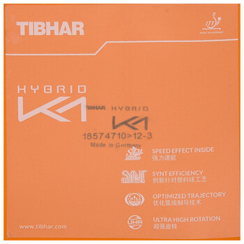 TIBHAR挺拔套胶皮 混动蓝K1升级 乒乓球胶皮乒乓球拍反胶 黑色MAX