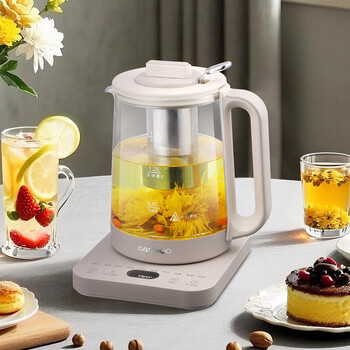 大宇（DAEWOO）煮茶壶1.8L容量多功能玻璃花茶烧水壶办公室养生壶 DYYS-10H95 养生壶 1.8L