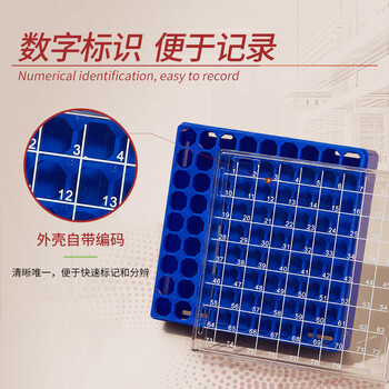 LABSHARK 冻存管盒塑料冷冻管盒PCPP防水纸质低温样品管盒细胞冻存盒翻盖连盖 【PP】100孔透明矮 LABSHARK 冻存管盒塑料冷冻管盒PCPP防水纸质低温样品管盒细胞冻存盒翻盖连盖 【PP】100孔透明矮