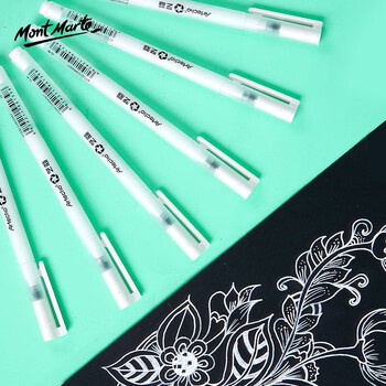 艺蔻（ARTECHO）白色高光笔绘画笔手绘马克笔高光白笔素描勾线笔高光画笔6支白色+A5黑卡纸25张 V CS-AT6+A5