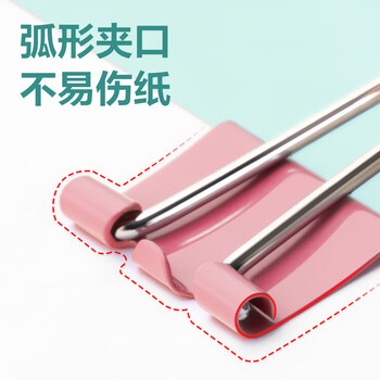 得力（deli）32只19mm彩色长尾夹票夹 盒装金属燕尾夹票据文件夹办公 TP605