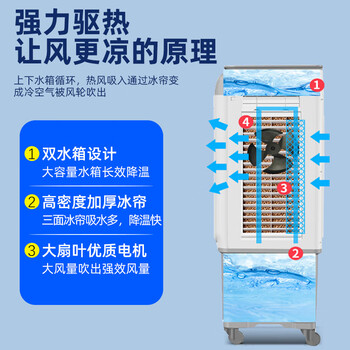 荣事达（Royalstar）空调扇交流定频工业水冷风扇冷风机加高加大强力冷风机加水降温大型可移动家用车间餐厅KTS-G1800A