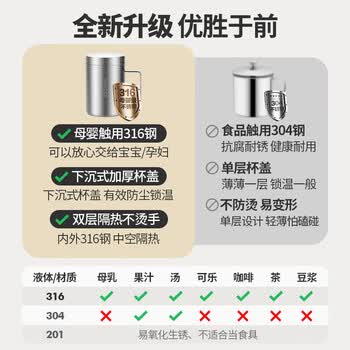 美厨（maxcook）316不锈钢水杯马克杯 双层泡茶杯子学生儿童口杯400ml MCB8708