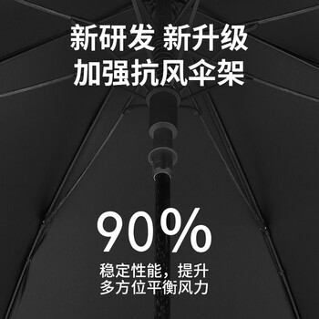雨航（YUHANG）碳纤维高尔夫双人雨伞半自动一键秒开直柄伞男女商务伞  藏青色