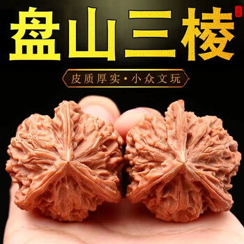 收藏级门墩核桃 文玩 二手】門墩，TJ14號文玩核桃，門墩，43.6的野生門墩獅子頭把玩