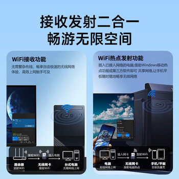 Tenda腾达 WiFi6免驱动usb无线网卡台式机专用 wifi接收器台式电脑笔记本主机网络wifi发射 内置天线