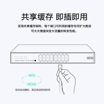 华三（H3C）16口千兆POE交换机 非网管企业级交换器 网线分流器 机架式 POE供电120W S1216-PWR