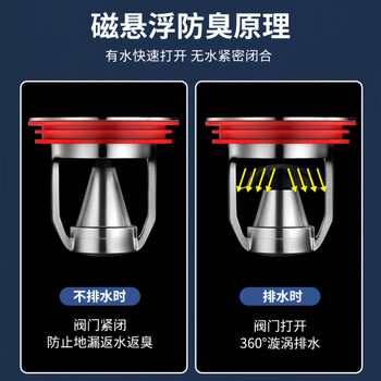 佳立方全铜地漏防臭器通用地漏芯卫生间通用封口盖下水管道防返臭神器 