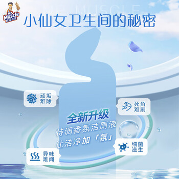 威猛先生（Mr Muscle）强效洁厕液 卫生间马桶清洁 除垢去渍去异味 丁香香型 600g*2瓶