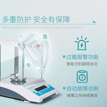 比克曼生物 电子分析天平实验室万分千分之一高精密度电子克秤带挡风罩砝码 【万分之一】量程220g精度0.1mg